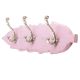 Pink Silver Small Wall Wooden Iron Hooks